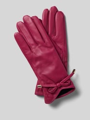 Leren handschoenen met strikdetail van FI.NE Fuchsia - 19