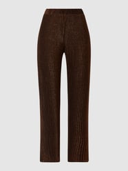 Comfortbroek met plissévouwen  van comma Bruin - 36