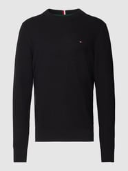 Strickpullover mit Strukturmuster Modell 'CROSS' von Tommy Hilfiger Schwarz - 31