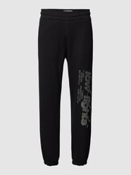 Sweatpants mit Label-Strasssteinbesatz von Low Lights Studios Schwarz - 6