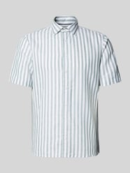 Slim Fit Business Hemd aus Leinen-Misch mit Kentkragen von Jake*s - 5