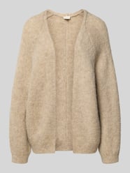 Cardigan met ribboorden van Milano Italy Beige - 1