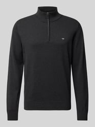 Gebreide pullover met schipperskraag van Fynch-Hatton Grijs / zwart - 41