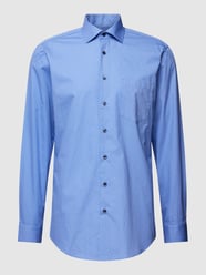 Regular fit zakelijk overhemd met all-over motief van SEIDENSTICKER REGULAR FIT Blauw / turquoise - 43
