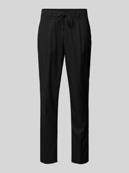 Tapered Fit Stoffhose mit Bundfalten Modell 'LEROY' von SELECTED HOMME Schwarz - 35