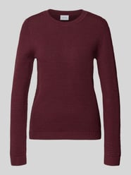 Strickpullover mit Strukturmuster und Rundhalsausschnitt von VILA Bordeaux - 25