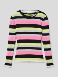 Shirt met lange mouwen met streepmotief van Guess Zwart - 14