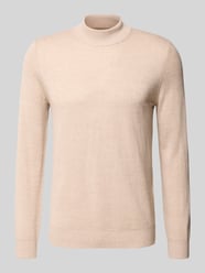 Gebreide pullover van een mix van merinowol met opstaande kraag van Christian Berg Men Beige - 6