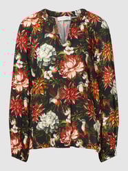 Blusenshirt mit floralem Muster von Christian Berg Woman Grau / Schwarz - 44