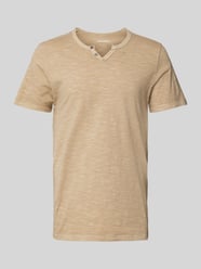 T-Shirt mit V-Ausschnitt Modell 'SPLIT' von Jack & Jones Beige - 3