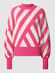 Gebreide pullover met all-over motief, model 'FONNY' van YAS Fuchsia - 8