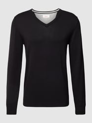 Strickpullover mit V-Ausschnitt von s.Oliver RED LABEL Schwarz - 14