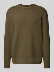 Gebreide pullover met ribboorden, model 'HENNY' van SELECTED HOMME Groen - 30