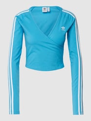 Shirt met lange mouwen in wikkellook van adidas Originals Blauw - 14