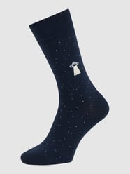 Sokken met all-over motief, model 'Ufo' van Von Jungfeld Blauw - 18