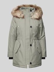 Parka taliowana z obszyciem ze sztucznego futra model ‘IRIS’ od Only Zielony - 40