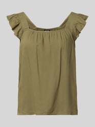 Bluzka bez rękawów o kroju regular fit z mieszanki bawełny i lnu model 'PIA' od PIECES - 4