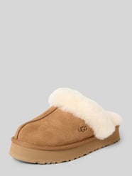 Leren slippers met labelstitching, model 'DISQUETTE' van UGG - 1