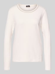 Shirt met lange mouwen en geribde ronde hals van monari - 37