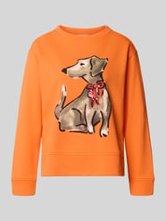 Sweatshirt mit Hundeprint von Milano Italy Orange - 24