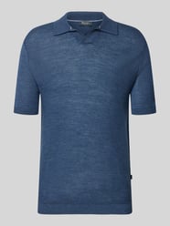 Slim Fit Poloshirt aus Schurwolle mit Strukturmuster von MAERZ Muenchen - 19