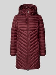 Shaped fit gewatteerde lange jas met capuchon van s.Oliver RED LABEL Bordeaux - 36