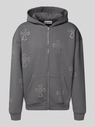 Sweatjacke mit Strasssteinbesatz und Kapuze von REVIEW - 46