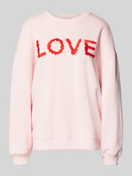 Oversized sweatshirt met labelstitching van Smith and Soul Fuchsia - 6