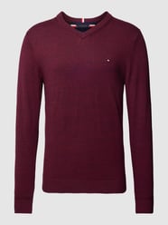 Strickpullover mit V-Ausschnitt Modell 'PIMA' von Tommy Hilfiger Blau - 43