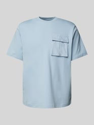 T-Shirt mit geripptem Rundhalsausschnitt von Antony Morato Blau - 8