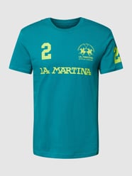 T-shirt z nadrukiem z logo od La Martina Turkusowy - 33
