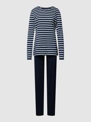 Pyjama met V-hals van Schiesser Blauw - 10