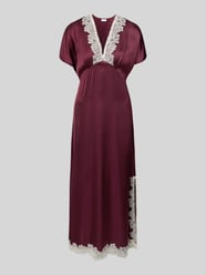 Maxi-jurk van viscose met kanten inzet van Jake*s Collection Fuchsia - 3