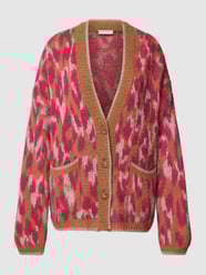 Strickjacke mit Allover-Muster und Eingrifftaschen von Liu Jo White Pink - 40