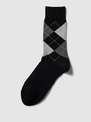 Socken mit Zickzack-Muster Modell 'Queen' von Burlington Schwarz - 8