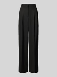 Wide Leg Stoffhose mit Bundfalten Modell 'ANNY' von Cambio Schwarz - 11