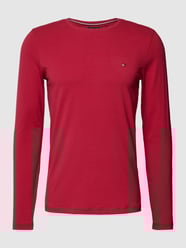 Slim fit shirt met lange mouwen en labelstitching van Tommy Hilfiger Rood - 39