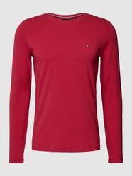 Slim Fit Longsleeve mit Label-Stitching von Tommy Hilfiger Rot - 22