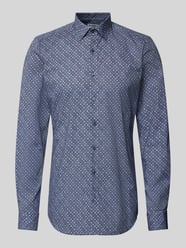 Slim Fit Business-Hemd mit Kentkragen Modell 'New York' von OLYMP Level Five Blau - 37