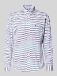 Koszula casualowa o kroju slim fit z wyhaftowanym logo od Fynch-Hatton Fuksjowy - 6