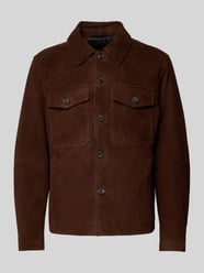 Regular fit leren jack in suèdelook, model 'THOM SUEDE' van SELECTED HOMME - 15