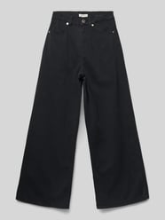 Wide Leg Hose aus weicher Baumwolle mit Hochglanz-Nieten von Tom Tailor Schwarz - 28