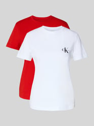 zestaw t-shirtów z logo i okrągłym dekoltem w zestawie 2 szt. od Calvin Klein Jeans - 3