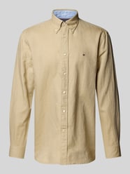 Regular Fit Freizeithemd aus Baumwoll-Leinen-Mix von Tommy Hilfiger Beige - 6