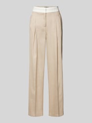 Wide Leg Leinenhose mit Bundfalten Modell 'ANNY' von Cambio Beige - 25