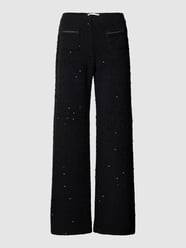 Stoffen broek met pailletten, model 'ELAINE' van Raffaello Rossi Zwart - 22