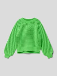 Strickpullover mit Strukturmuster Modell 'CROCHET' von Tommy Hilfiger Kids Grün - 13