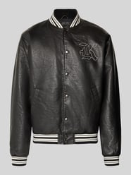 College-Jacke in Leder-Optik mit Label-Stitching von KARL KANI - 15