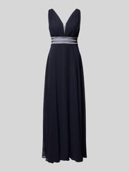 Abendkleid mit Taillenband und Ziersteinbesatz von Jake*s Cocktail Blau - 47