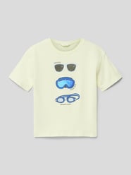T-Shirt aus Baumwolle mit Motiv-Prints von Mango Gelb - 37